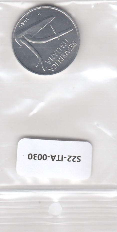 S22-ITA-0030-M141 Italy 10 lire UNC 1980 KM93