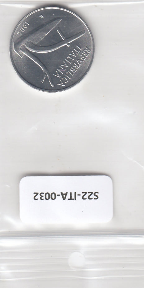S22-ITA-0032-M90 Italy 10 lire FDC 1982 KM93