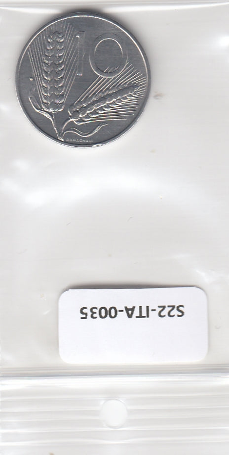 S22-ITA-0035-M40 Italy 10 lire FDC 1991 KM93