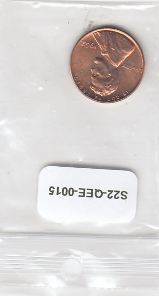 S22-QEE-0015-M148 United States 1 Cent UNC 1962 KM201