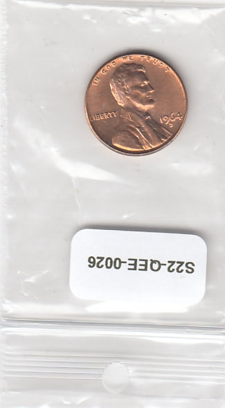 S22-QEE-0026-M45 United States 1 Cent UNC 1964 KM201 D