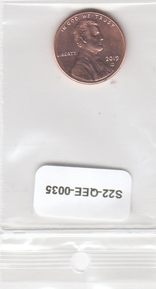 S22-QEE-0035-M40 United States 1 Cent UNC 2019 KM468 D