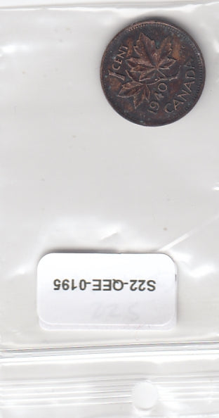 S22-QEE-0195 Canada 1 Cent FI 1940 KM32