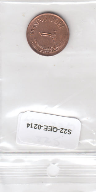 S22-QEE-0214 Singapore 1 Cent FI 1984 KM1a MAGN