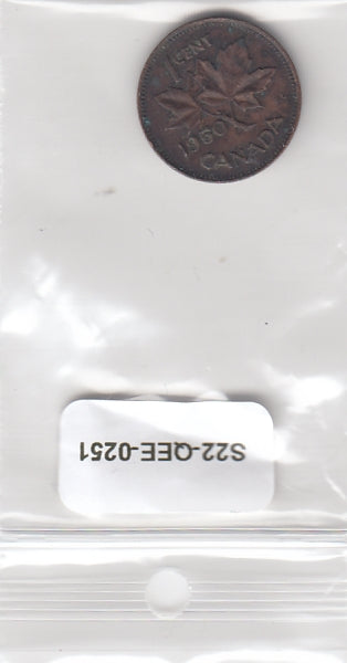 S22-QEE-0251 Canada 1 cent FI/VF 1950 KM41