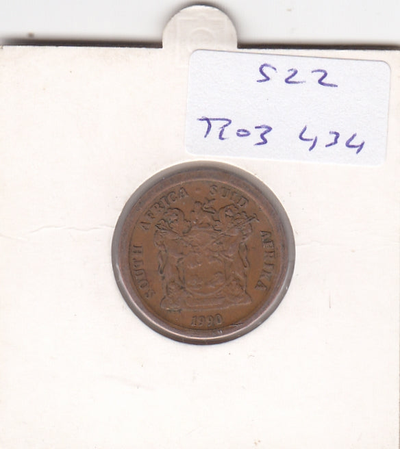 S22-R03-0434 Zuid-Africa 5 cent VF 1990 KM134