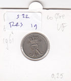 S22-RES-0019 Danmark 10 ore VF 1961 KM849