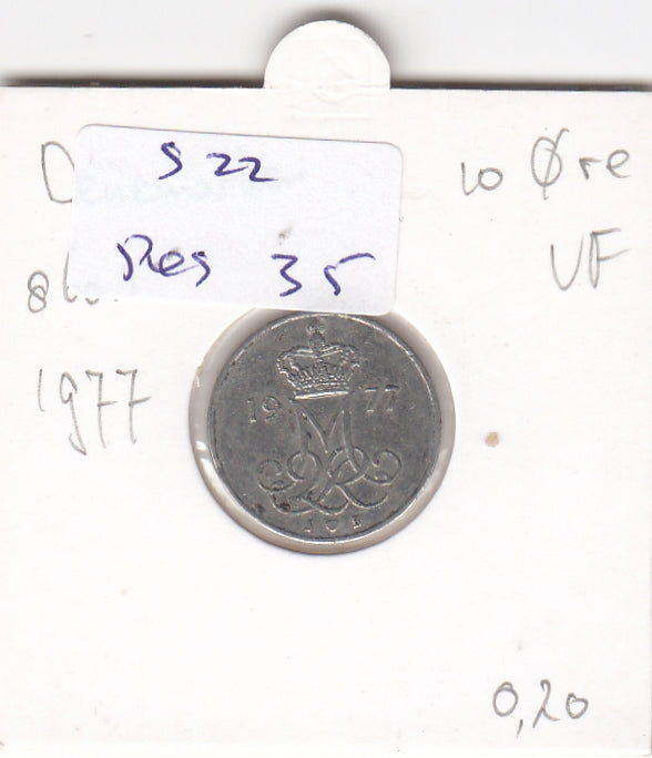 S22-RES-0035 Danmark 10 ore VF 1977 KM860
