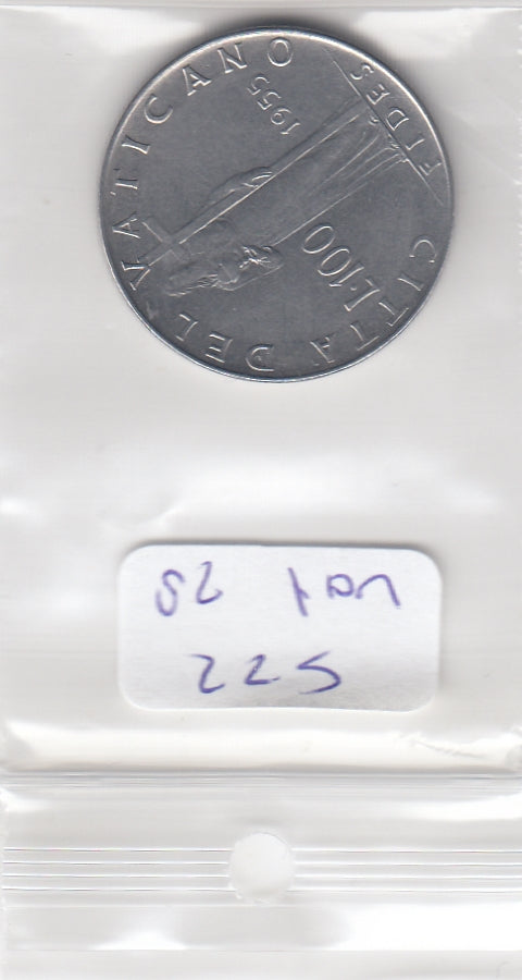 S22-VAT-0028 Vaticaan 100 Lire VF 1955 KM55