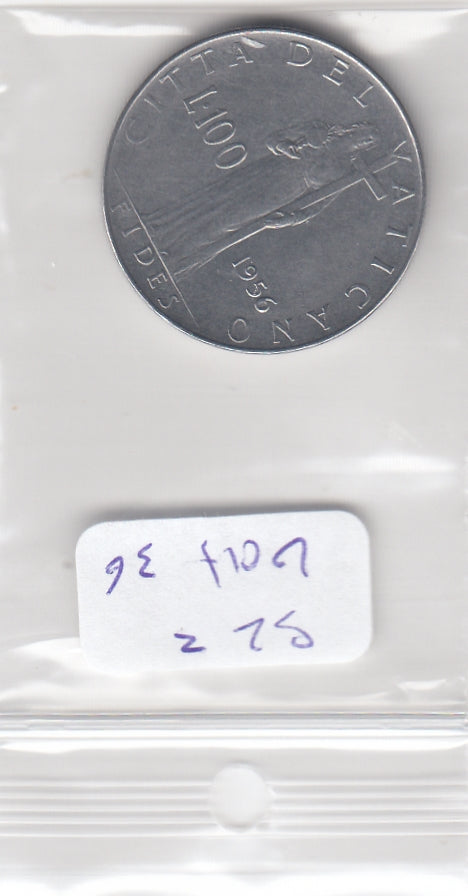 S22-VAT-0036 Vaticaan 100 Lire VF 1956 KM55