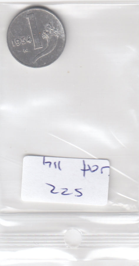 S22-VAT-0114 Italy 1 lire XF 1954 KM91