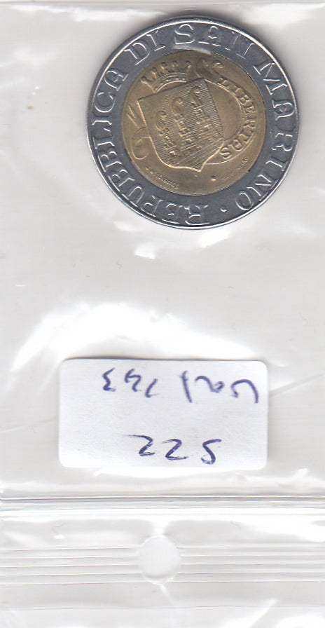 S22-VAT-0143-M07 San marino 500 Lire XF/UNC 1989 KM239   Sixteen centuries of history