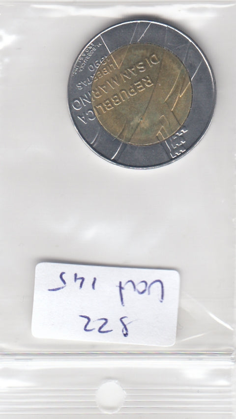 S22-VAT-0145-M07 San marino 500 Lire UNC 1990 KM256   1690th Anniversary of San Marino