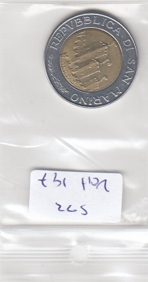 S22-VAT-0147-M09 San marino 500 Lire UNC 1993 KM301   Growth from a tree stump