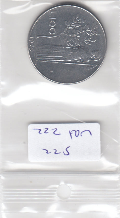 S22-VAT-0222 Italy 100 lire VF 1979 KM96.1