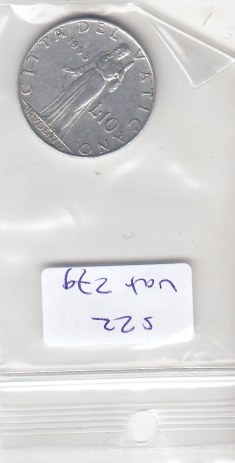 S22-VAT-0279 Vaticaan 10 lire VF 1953 KM52