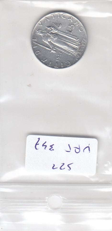 S22-VAT-0348 Vaticaanstad 5 lire ZF 1951 KM51 Paus Pius XII