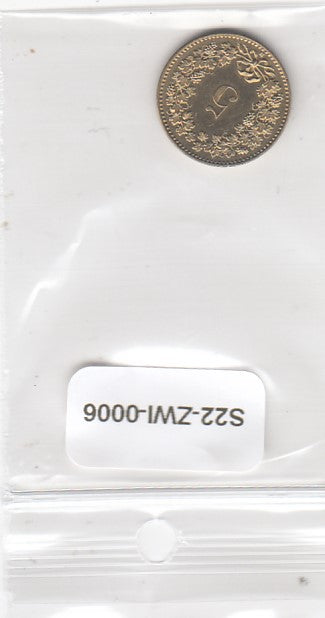 S22-ZWI-0006-M02 Switzerland 5 Rappen XF 2016 KM26C