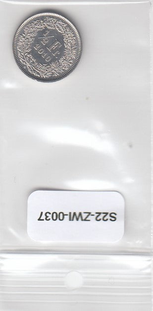 S22-ZWI-0037-M11 Switzerland 1/2 Franc AU 2010 KM23a B