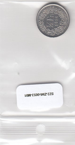 S22-ZWI-0053-M07 Switzerland 1/2 Franc VF/XF 1994 KM23a B