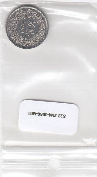 S22-ZWI-0056-M01 Switzerland 1/2 Franc VF/XF 1991 KM23a B