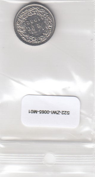 S22-ZWI-0065-M12 Switzerland 1/2 Franc VF 1982 KM23a