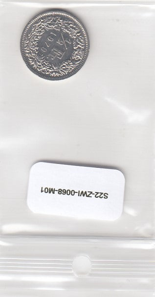 S22-ZWI-0068-M02 Switzerland 1/2 Franc VF 1979 KM23a