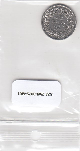 S22-ZWI-0072-M06 Switzerland 1/2 Franc VF 1975 KM23a