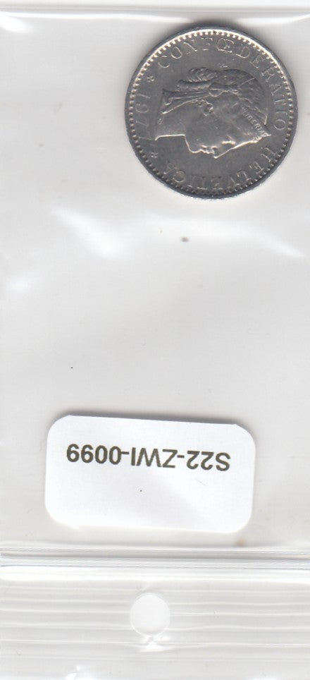 S22-ZWI-0099-M01 Zwitserland 20 Rappen ZD 1977 KM29a