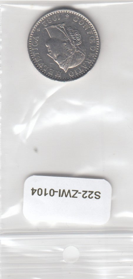 S22-ZWI-0104-M01 Zwitserland 20 Rappen Zfr 1982 KM29a