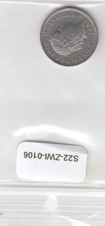 S22-ZWI-0106-M01 Zwitserland 20 Rappen XF 1984 KM29a