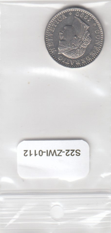 S22-ZWI-0112-M03 Zwitserland 20 Rappen XF 1990 KM29a B