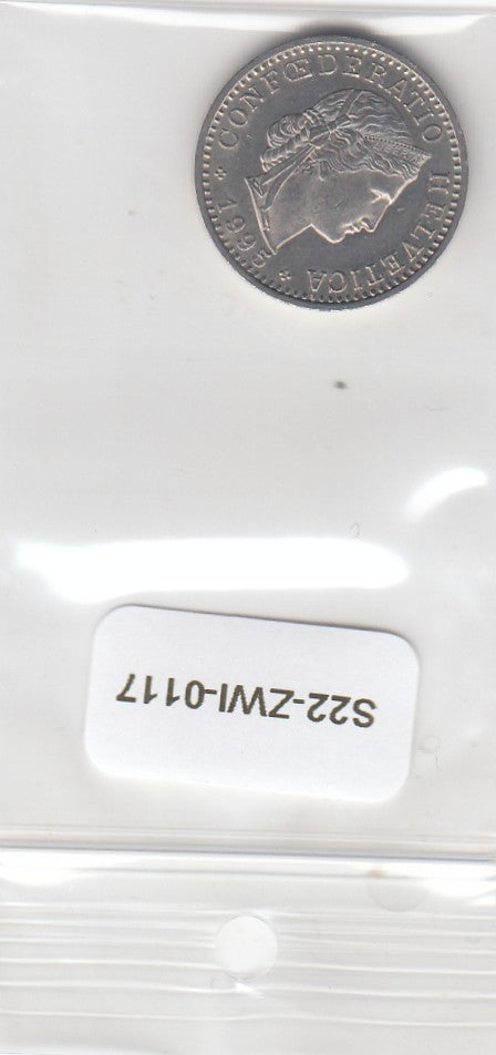 S22-ZWI-0117-M03 Zwitserland 20 Rappen XF 1995 KM29a B
