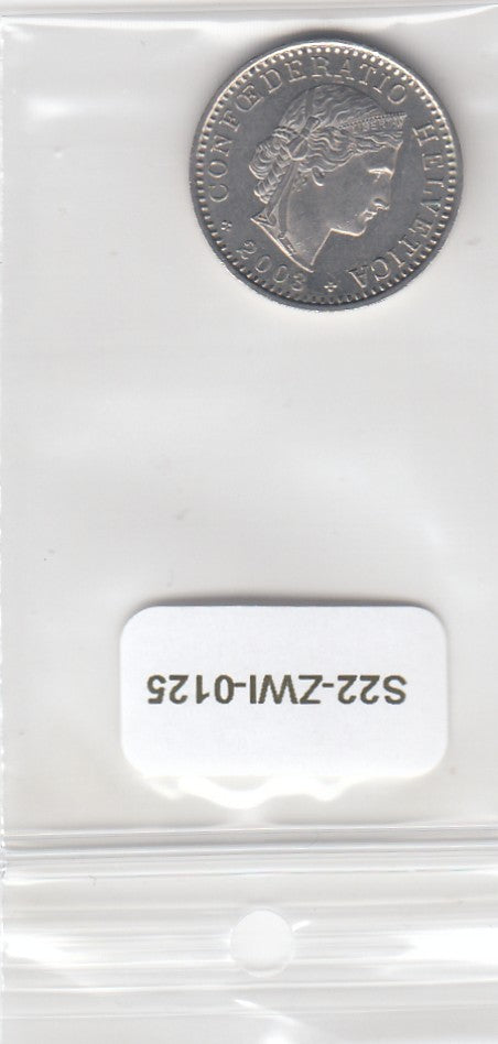 S22-ZWI-0125-M03 Switzerland 20 Rappen AU 2003 KM29a B