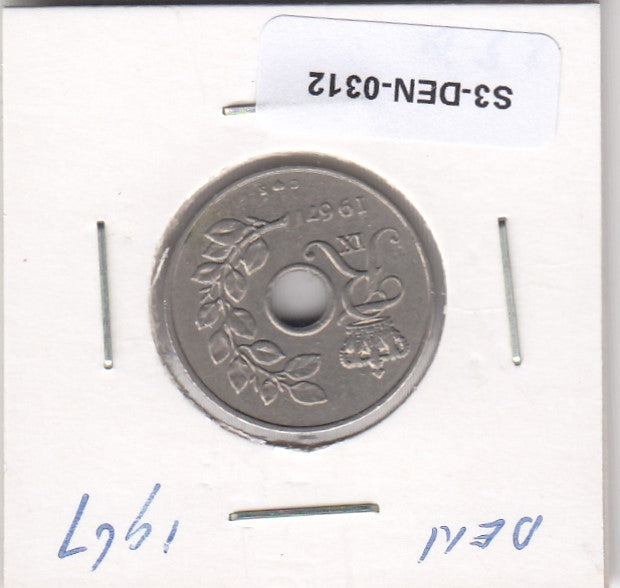 S3-DEN-0312-01 Denemarken 25 ore 1967  VF/XF KM# 855