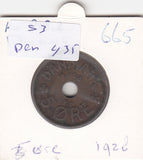 S3-DEN-0435 Denemarken 5 ore 1928  VF KM828