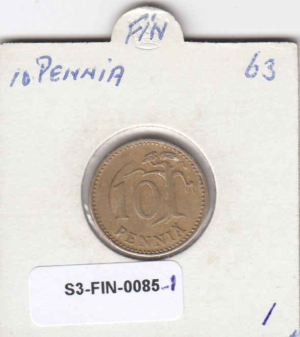 S3-FIN-0085-01 Finland 10 penniä 1963  vf KM# 46