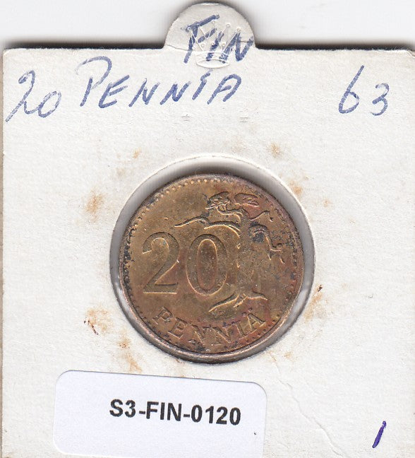 S3-FIN-0120-01 Finland 20 penniä 1963  FI- KM# 47