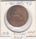 S3-GBR-0130-01 Verenigd Koninkrijk 1 penny 1916  VF KM 810
