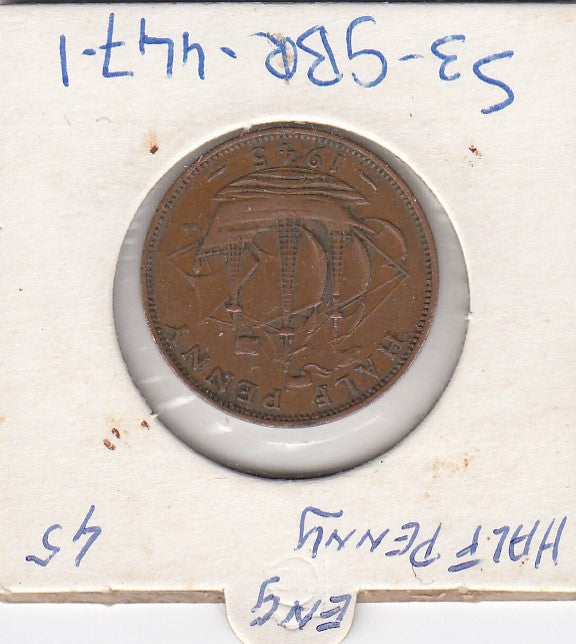S3-GBR-0447-01 Verenigd Koninkrijk ½ penny 1945  VF KM 844