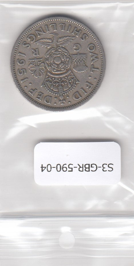 S3-GBR-0590-04 Verenigd Koninkrijk 2 shillings (florin) 1951  VF KM 878