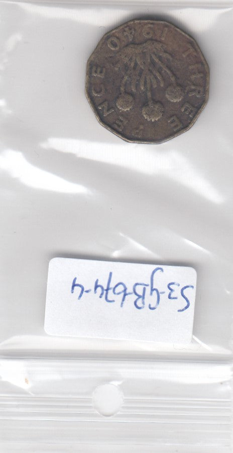 S3-GBR-0674-04 Verenigd Koninkrijk 3 pence 1940  VF KM 849