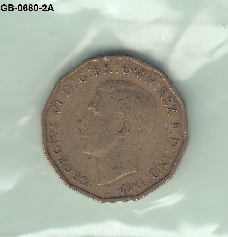 S3-GBR-0680-02 Verenigd Koninkrijk 3 pence 1943  VF KM 849