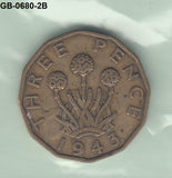 S3-GBR-0680-02 Verenigd Koninkrijk 3 pence 1943  VF KM 849