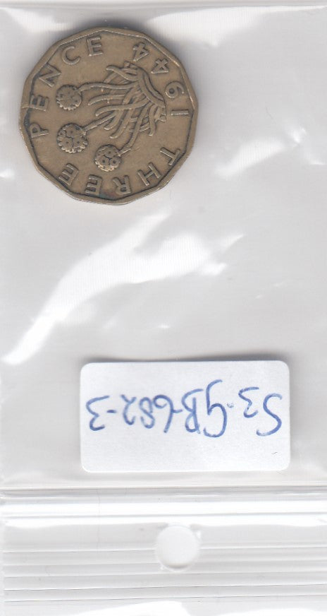 S3-GBR-0682-03 Verenigd Koninkrijk 3 pence 1944  VF KM 849