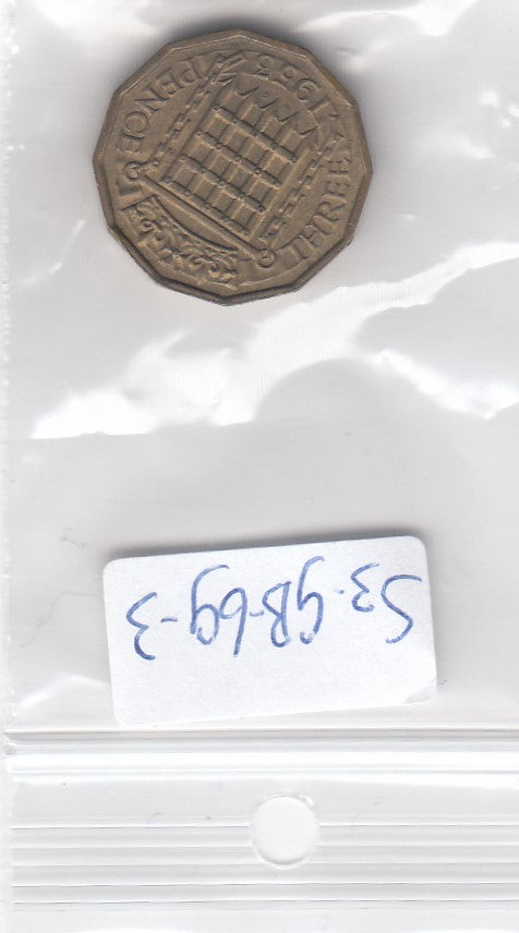 S3-GBR-0690-03 Verenigd Koninkrijk 3 pence 1953  VF KM 886