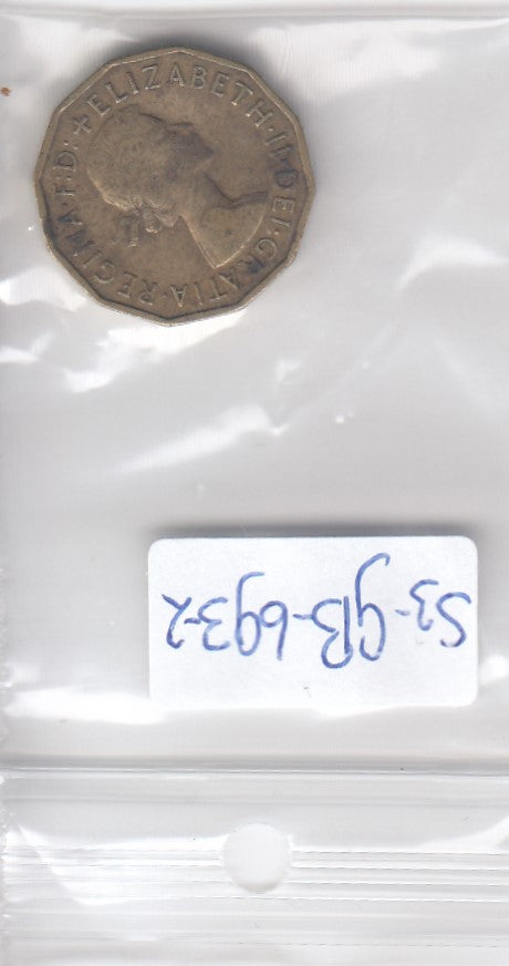 S3-GBR-0693-02 Verenigd Koninkrijk 3 pence 1956  VF KM 900