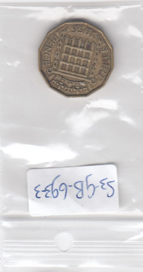 S3-GBR-0693-03 Verenigd Koninkrijk 3 pence 1956  VF KM 900