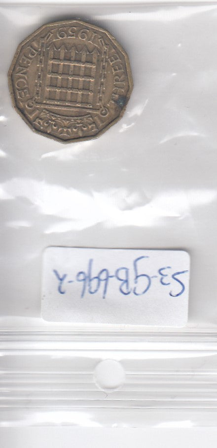 S3-GBR-0696-02 Verenigd Koninkrijk 3 pence 1959  VF KM 900