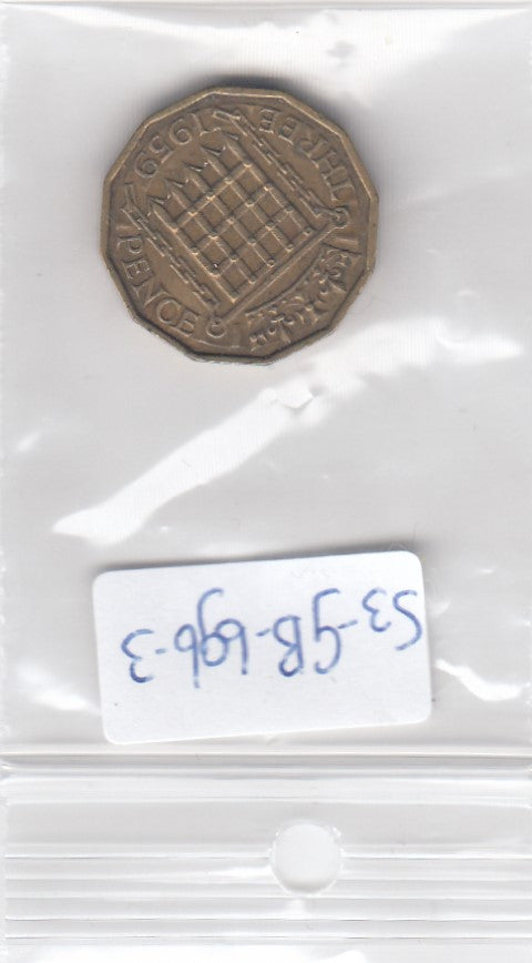 S3-GBR-0696-03 Verenigd Koninkrijk 3 pence 1959  VF KM 900
